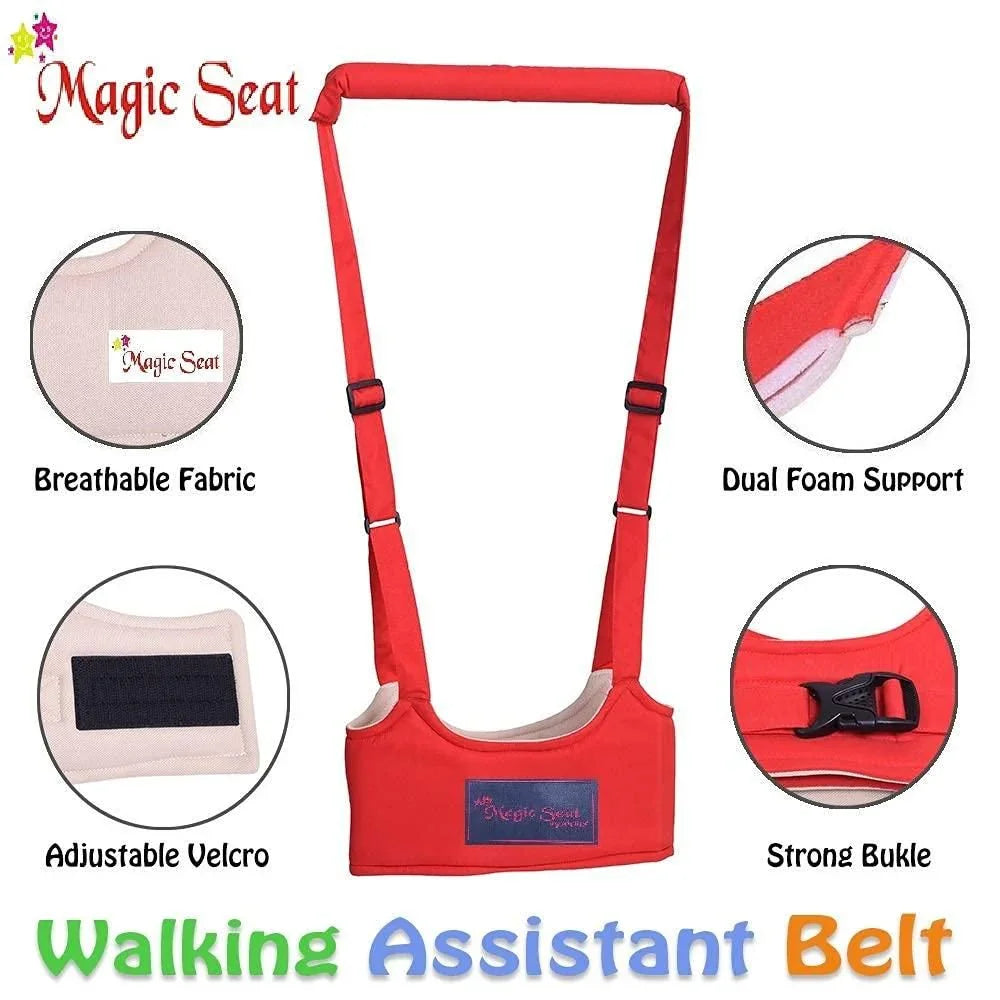 Red Magic Seat walking assistant belt with breathable fabric, adjustable velcro, dual foam support, and strong buckle
