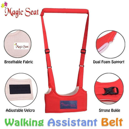 Red Magic Seat walking assistant belt with breathable fabric, adjustable velcro, dual foam support, and strong buckle