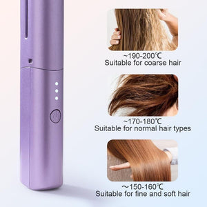 Cordless Mini Hair Straightener & Hot Comb – Portable Rechargeable Hair Styler - ShriClick