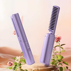 Cordless Mini Hair Straightener & Hot Comb – Portable Rechargeable Hair Styler - ShriClick