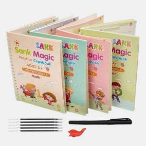 Sank Magic Practice Copybook (4 BOOKS,1 PEN,1 GRIP,10 REFILL) - ShriClick
